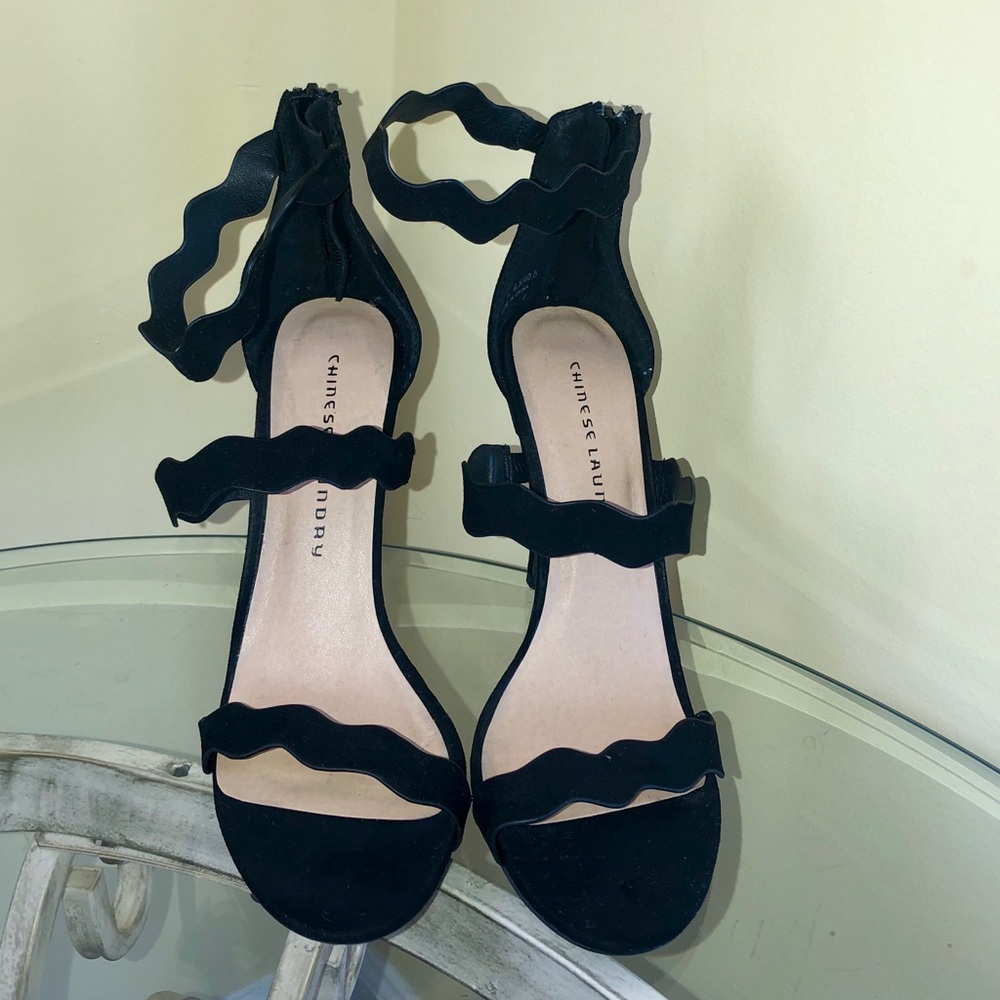 Black Strappy Heel Sandal